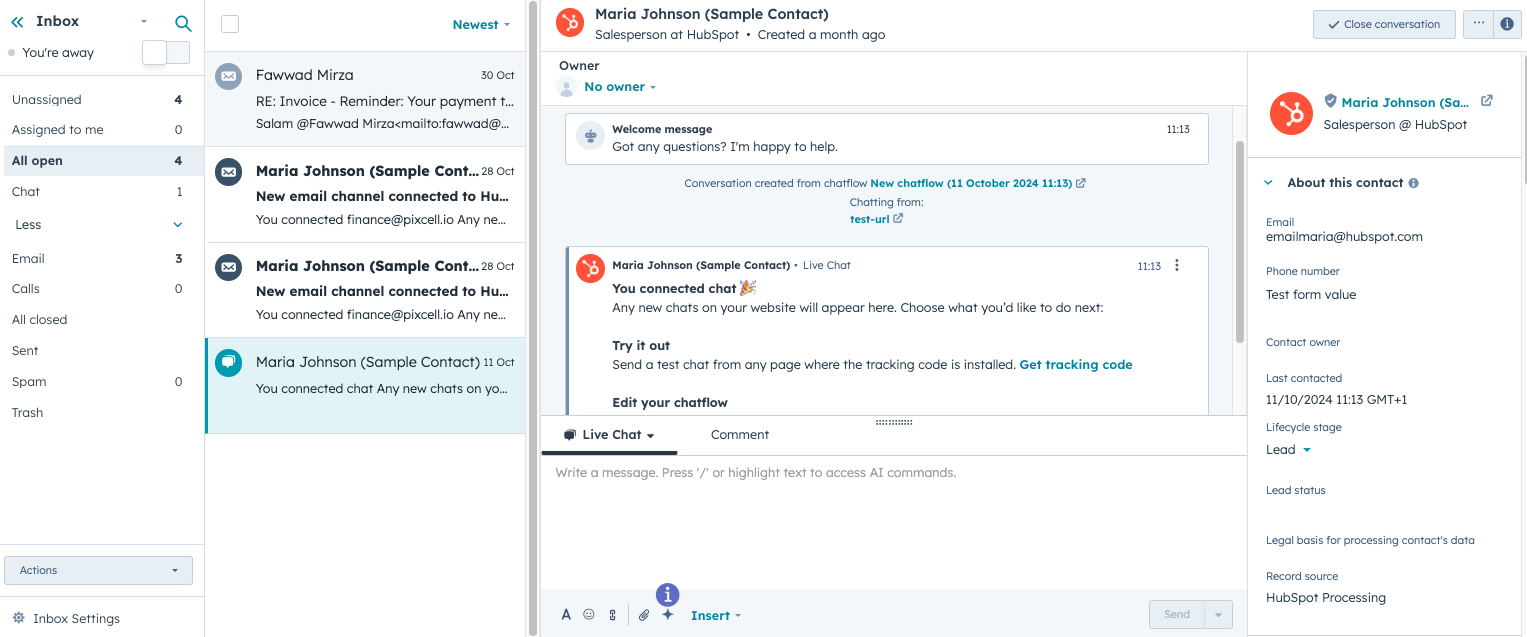 Shared Inbox - hubspot features and benefits