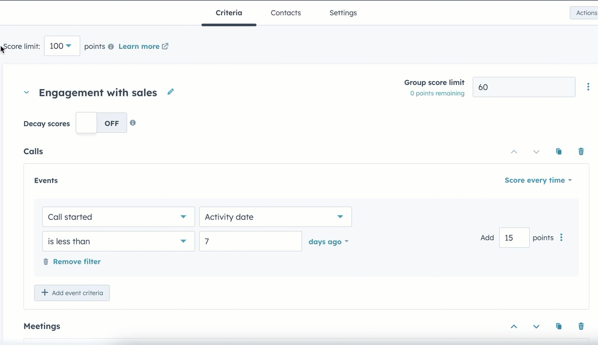 hubspot lead scoring - hubspot marketing features
