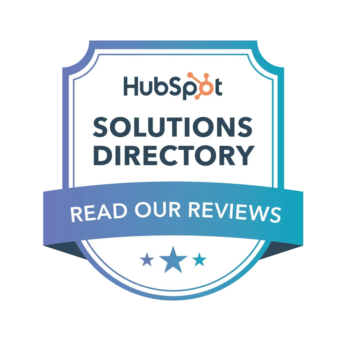 HubSpot Solutions Directory badge showing partner reviews for certified HubSpot consultants and CRM services in the UK