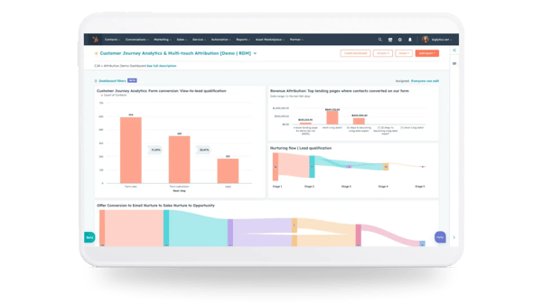 HubSpot consultancy dashboard visualising trends with actionable sales and marketing reports for effective CRM planning and growth.